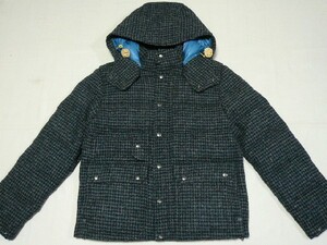 新品ザ・ノースフェイスTheNorthFace別注HarrisTweedShortSierraParkaダウンシェラパーカ紺x炭L\68200