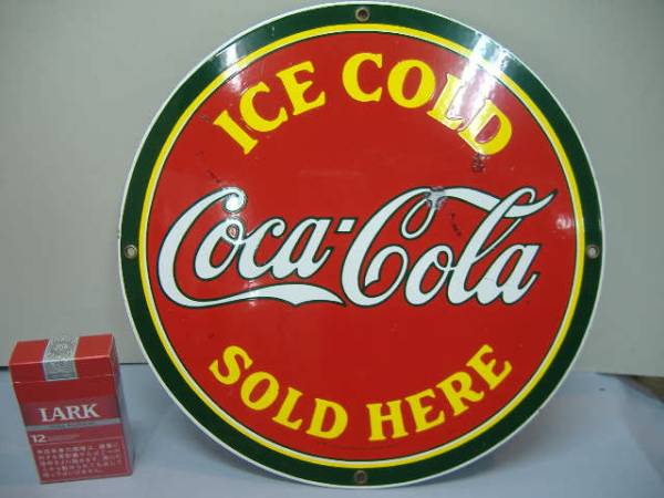 Coca-Cola 金属ホーロー 丸看板直径50cm Coca-Cola 金属ホーロー 丸看板直径50cm