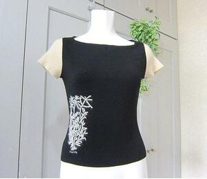 Sybilla シビラ　セーター　ニット　カシミヤ刺繍　ウール100％ 日本製　送料無料