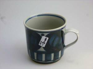 Art hand Auction ★Arita ware★New work by the artist★Mishima handmade mug★Large★Hand-painted★Blue, tea utensils, Mug, Made of ceramic