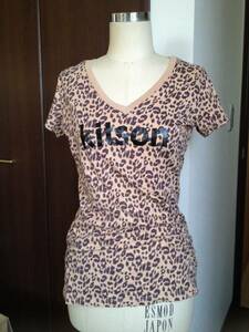 UNIQLO* Kitson. leopard print T-shirt / cut and sewn /M/V neck 