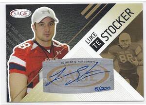 2011 Sage Luke Stocker Auto Gold /200
