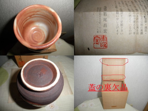 @@志野焼　赤志野　湯呑　茶道具　虎渓窯　若尾昌宏　趣の逸品もの