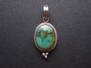  turquoise & silver pendant top 1 Indian jewelry Navajo ho pizni