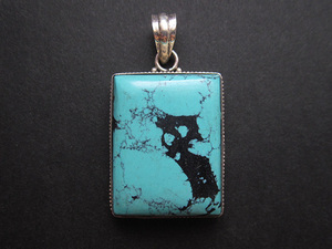  turquoise & silver pendant top 1 Indian jewelry Navajo ho pizni