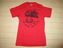 1981 ビンテージ バイカー ハーレー Tシャツ S 赤 チョッパー ヘインズ ミーティング ショップ　チョッパー ショベルヘッド_画像1