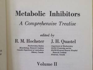 ●洋書/専門書●Metabolic Inhibitors Vol.Ⅱ●研究資料に/送450