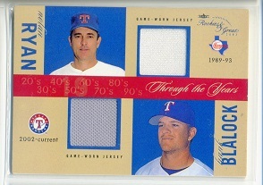 03Fleer Rookies and Greats Nolan Ryan/Hank Blalock 323/360