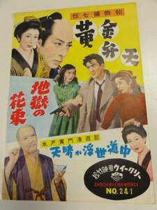 24010高田浩吉淡路恵子『伝七捕物帖地水戸黄門漫遊記』パンフ