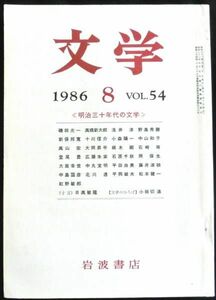 ◆稀本◆◇ 文学　第54巻 第8号 ◇◆ 岩波書店 1986年8月 #kp