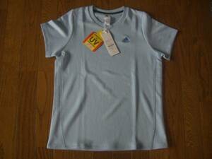 ☆新品　ａｄｉｄａｓ　半袖Ｔシャツ　Ｍ　（水色）ＵＶ　☆