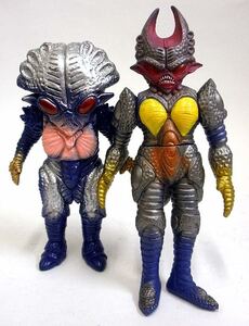 1990年代バンダイソフビ怪獣□彡ベンゼン星人、レディーベンゼン□彡ウルトラマンゼアス怪人