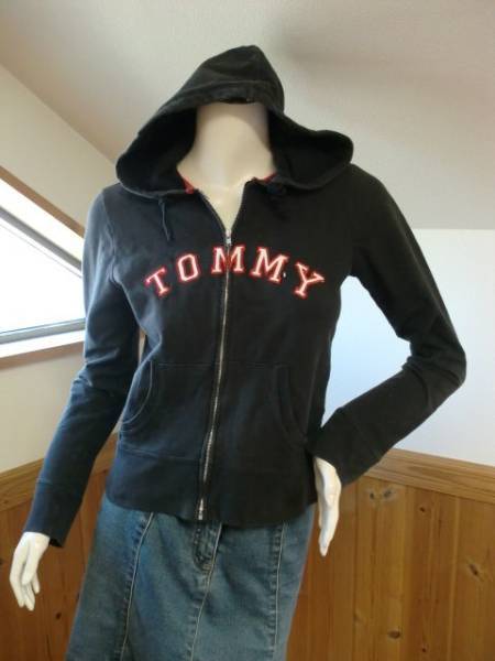 ∞【USED】tommy jeans フード付ジップアップジャンパー XS∞