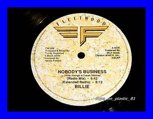 Billie/Nobody's Business/US Original/5点以上で送料無料、10点以上で10%割引!!!/12'