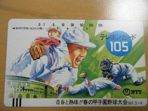 【テレホンカード　使用済み】春の甲子園野球大会　昭和６１年