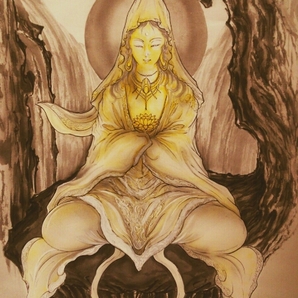 【絵画】仏画☆水墨画☆観音様☆