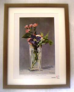 Art hand Auction ◆マネ｢花瓶の花｣オフセット複製･木製額付･即決◆, 絵画, 油彩, 静物画