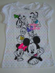 US直送♪☆ディズニーMickey&Friendsラメ入りTシャツ☆6T