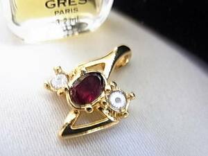  garnet color . Cubic Zirconia pendant top *++