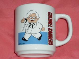  ultra rare! retro Kentucky Fried Chicken Uncle Colonel ceramics made mug 