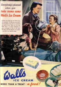 ●205F　1951年のレトロ広告 ウォールス・アイスクリーム Wall's