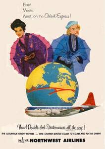●215F　1952年のレトロ広告　ノースウエスト航空　NORTH WEST