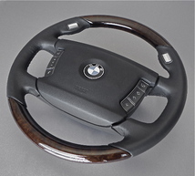 新品 受注生産品 BMW E65 7シリーズ 高級天然本木製　ウッドステアリング　ウッドコンビステアリング　By 　JASTEC DESIGN_画像2