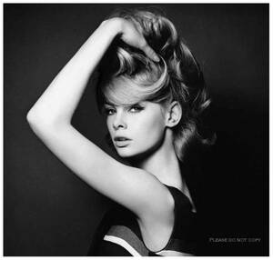 1960年代　ミニスカートを代表するトップモデル　ジーン・シュリンプトン／Jean Shrimpton 　大きなサイズの モノクロ アート フォト