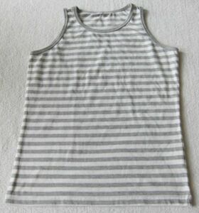 150. tank top cut and sewn gray × white border 