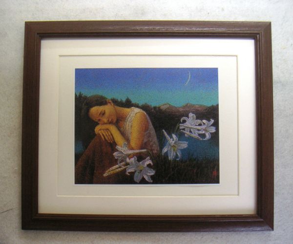 ◆Xu Chenyang Tanabata offset reproduction, wooden frame included, immediate purchase◆, painting, watercolor, portrait