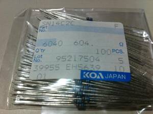 KOA SN14C2C 1/4w　604Ω F ±1％ 100本1袋(7)
