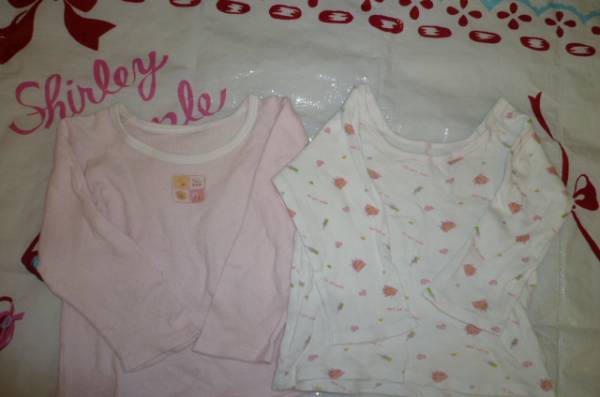 中古あったか素材長袖アンダーシャツ９０cm９５cm計２枚