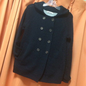 SM2 * knitted jacket coat * wool 100 * black 