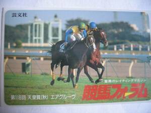 未使用テレカ 天皇賞（秋） エアグルーヴ 競馬フォーラム