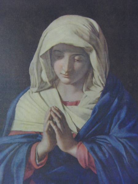 祈りの聖母/サッソフェラート 超希少, 100年前の画集より, 絵画, 油彩, 人物画