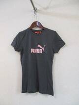 PUMAカーキグレープリントTシャツ（USED）80515②_画像1