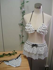  new goods unused! lady's swimsuit bikini M white translation equipped 