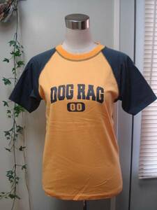 未使用☆DOG RAG☆ロゴプリント ラグラン 半袖 Tシャツ