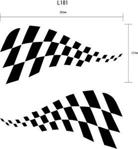 003_デカール バイナル ステッカー チェッカーフラッグＬ181_2