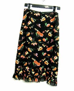 USA made ANNA SUI Anna Sui floral print flifli skirt 