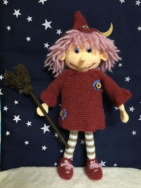 Poupée tricotée, Amigurumi, Sorcière faite à la main, Câlin mignon, jouet, jeu, jouet en peluche, Amigurumi