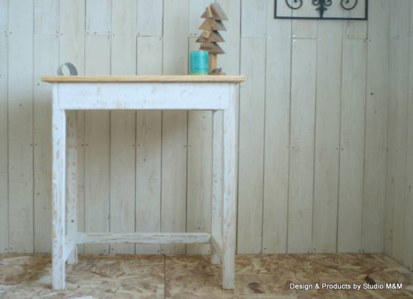 طاولة M&M رث W60 بني وأبيض رث, الأعمال اليدوية, أثاث, كرسي, طاولة, مكتب