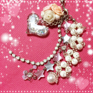 hand made * strap * resin clay / rose / Star / bouquet 