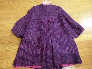  beautiful goods!chesty Chesty! lame thread using rear ribbon tweed coat * size 0