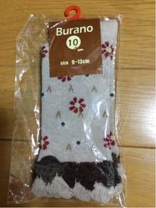  new goods unused Burano socks 9~13cm floral print 