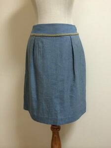 美品 ユナイテッドアローズ フレア ミニ スカート ブルー 日本製