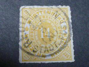 ＊紙の宝石＊ ♪35 ドイツ 切手 ウルテンブルク 1869年 #52a 14kr.