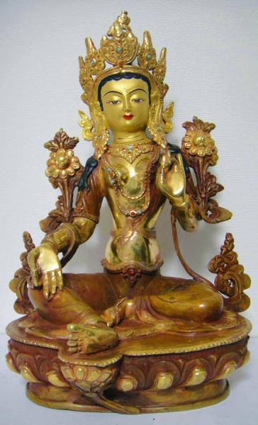 即決◆グリーンタ－ラ（緑多羅菩薩）像◆仏教　チベット
