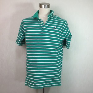 B517▼U.S.POLO ASSN.◆青緑系/白横縞 かのこ半袖ポロシャツ◆L