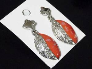  new goods antique style ethnic earrings orange 